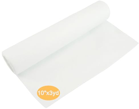 New brothread Wash Away (Wasserlösliche) Maschinen Stickvlies 10"x3 Yd/Rolle - Leichtem Gewicht 40gm (1.5oz) - Kann in verschiedene Größen geschnitten werden für Maschinensticken und Handnähen