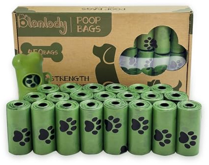 Blanlody Hundekotbeutel 450 Tüten Kotbeutel für Hunde Biologisch Abbaubar Hundebeutel mit Duft 28 Rollen 30 x 22 cm Hundetüten und Kotbeutelspender