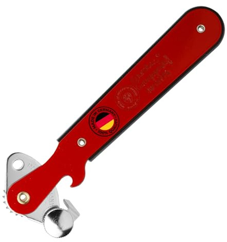 Westmark Hebeldosenöffner "Columbus" – Schmaler Dosenöffner mit Kapselheber ideal zum Öffnen von Konservendosen und Flaschen – Rot, 1025227R
