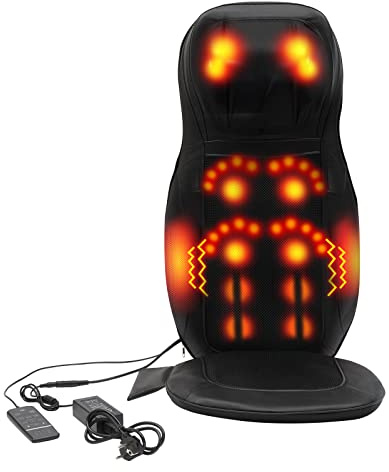 LKHDONG Massagesitzauflage Shiatsu Massageauflage Rückenmassagegerät mit Wärmefunktion, Tiefenmassage für Rücken und Nacken 3 Massageprogramme mit Vibrationsfunktion (Schwarz)
