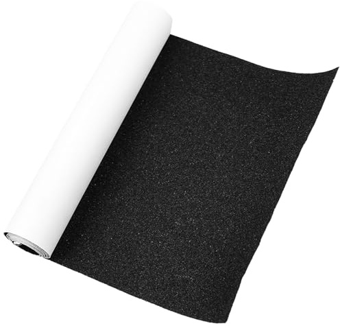81 * 21cm Skateboard Sandpapier,Skateboard Griptape,Anti-Luftblasen-langes Griptape Selbstklebender Aufkleber,Skateboard-Zubehör,für Longboard, Roller, Stunt-Scooter,Pedal (Schwarz)