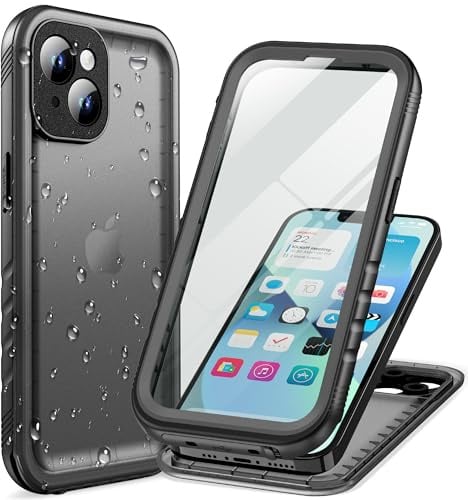 Cozycase TOP Militärschutz Wasserdichte 360 Hülle Für iPhone 13, Schwarz | Outdoor Panzerhülle Full Armor Case, Vorne Hinten Komplett Schutz, Soßfest Staubschutz Baustelle Waterproof Handyhülle