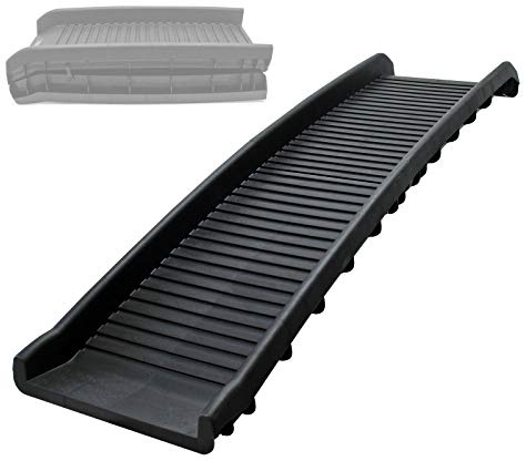 Wiltec Hunderampe faltbar, 156 x 40 cm, geklappt 79 x 40 cm, aus Kunststoff, rutschsicher, Traglast bis zu 90 kg, Haustierrampe