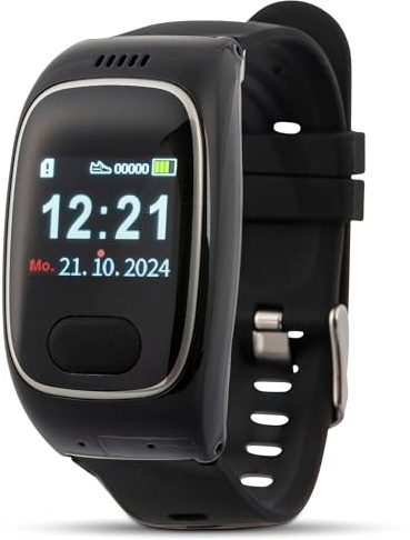 tellimed Solino PRO 4G GPS Senioren Notruf Uhr mit Telefonfunktion, SIM Slot & ohne ABO - Einfache Bedienung & maximale Sicherheit - Seniorenuhr mit Notrufknopf für Senioren & Erwachsene
