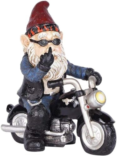CHJIEJIE Gartenzwerg Motorrad Zwerge für den Garten, Gartendeko Zwerg, Dekoration für die Terasse, Deko für den Balkon