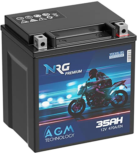 NRG YIX30L-BS AGM Motorrad-Batterie 12V 35Ah 83200 ersetzt 30Ah 32Ah
