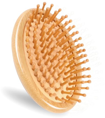 Bambus Haarbürste, Natürliche Hölzerner Kamm Tragbare Bambus Kamm Anti Statische Luftkissen-Haar Bürste Mini Bürste Ohne Griff, Eduzieren Frizz Massage Kopfhaut