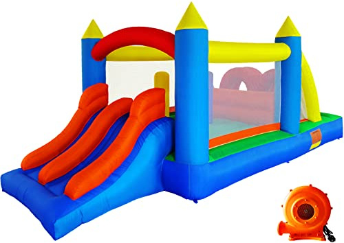 Ballsea Hüpfburg mit Gebläse, Geeignet für 3 bis 10 Jahre Hüpfburg Indoor Kinder, Groß Hüpfburg XXL Kindergeburtstag (488 x 240 x 190 cm)