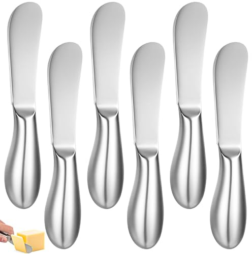 XTUDOU® 6 Stück Buttermesser Klein, Käsemesser Edelstahl, Buttermesser klein Edelstahl, für Sahne, Marmelade, KäSe, GebäCkherstellung