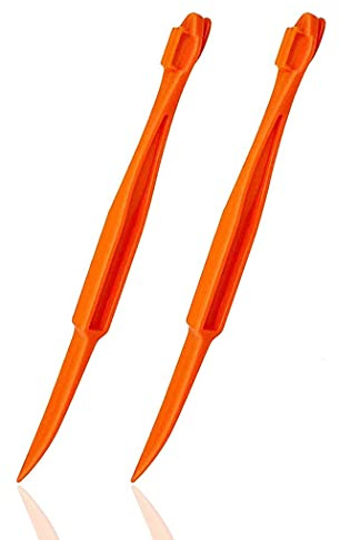 Orangenschäler-Werkzeuge – Kunststoff-Orangenschäler, Zitrusentferner, leicht zu öffnen, Zitronen, Zitrusschäler, Gemüseschneider, Obstwerkzeuge, Küchenhelfer (Orange, 2 Stück)