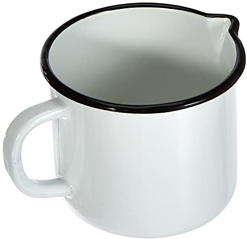 Karl Krüger Milchtopf, Stahl, 12 cm, Weiß