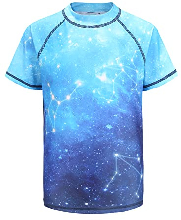 Jungen Kurzarm Schwimmshirt Mädchen Schnelltrocknendes Badeshirt Kinder Rashguard Badeanzug UV Shirt 98-170