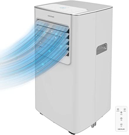 Cecotec Tragbare Klimaanlage mit Fernbedienung ForceClima 7100. 7000 BTU, LED -Bildschirm, 4 Betriebsmodi, 2 Geschwindigkeiten, 24-Stunden-Timer, Abdeckung von bis zu 15 m2