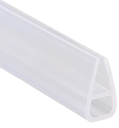 jackfru Duschdichtung 200cm, Dichtung für 6mm Glastür Duschwand, PVC Ersatzdichtung für Dusche, Wasserabweisende Duschdichtung oder Duschkabinen-Dichtung (U-förmig 6mm)