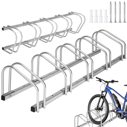 tectake® Fahrradständer Fahrrad, e-Bike, Bike Stand Fahrräder, Fahrrad Ständer, Fahrradhalterung Garage, Fahrradständer Boden oder Wand - für 5x Rad