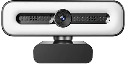 4K UHD Ring Light Webcam for PC, 1080P Web Camera with Dual AI Noise-Cancelling Mics, Auto Light Correction, Privacy Cover, 73°FOV, PDAF Autofocus, Privacy Cover, for Streaming, Conference, Zoom