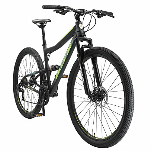 BIKESTAR Fully Mountainbike Shimano 21 Gang Schaltung, Scheibenbremse 26, 27.5, 29 Zoll Reifen | 15, 17, 19 Zoll Rahmen MTB Vollgefedert | RISIKOFREI TESTEN