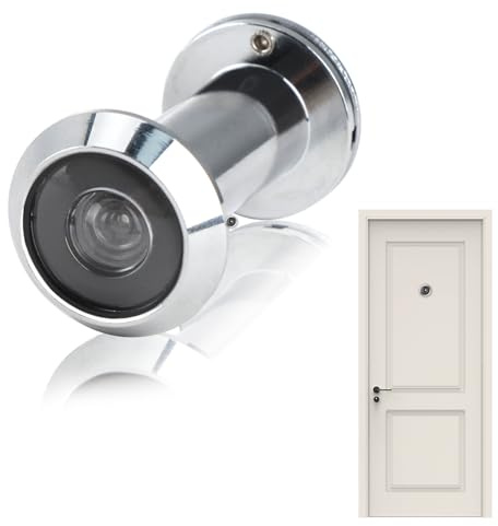 Türspion mit Weitwinkel 220° und Sichtschutz,Edelstahl Optik | Ø 14-18mm Bohrloch,Hochwertige Echtglaslinse,Türspion Abdeckung,Sicherheit für 35-60mm Dicke Türen (Silber)