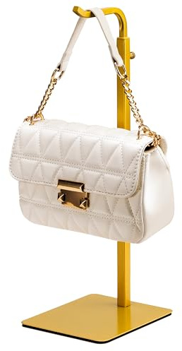 Josmimic Verstellbarer Handtaschenhalter in Gold, Taschenständer für Tisch oder Schrank, geeignet für Taschen und Kränze, ideal für Geschäfte (1 Stück)