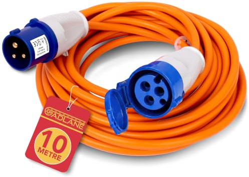 GADLANE CEE Verlängerungskabel 10m - Robustes Wohnwagen Kabel | 16 Ampere 240V Campingkabel, Gut Sichtbares Orangefarbenes, Camping Stromkabel für Wohnmobil