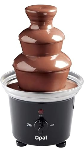 Opal-Schokoladenbrunnen, Edelstahl-Brunnen-Set, elektrische 3-Tier -Maschine mit heißem Schmelztiegel-Boden, 500ML,heiße und flüssige Schokolade für Brunch, Partys, Weihnachten, Silvester (OCF17)