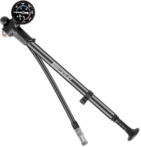 Federgabel Dämpferpumpe, Hochdruck 300 PSI Luftpumpe mit Manometer | Mini Fahrradpumpe Fahrradreifen Pumpe für MTB, Rennradgabel und Hinterradaufhängung, Rollstuhl, Schrader/Presta