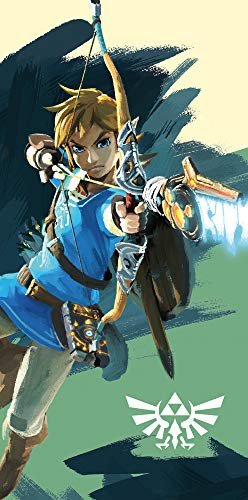 The Legend of Zelda Badetuch Link Arrow 75x150cm 100% Baumwolle Velours-Qualität Handtuch Badelaken Strandlaken Strandtuch Saunatuch Hyrule Triforce Breath of the Wild Ocarina pass. zur Bettwäsche