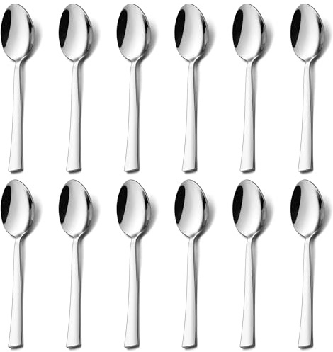 Homikit Kaffeelöffel 12 Stück, 13,5cm Edelstahl Klein Löffel Teelöffel | Espressolöffel für latte macchiato, Dessertlöffel für Hause Restaurant Café, Spülmaschinenfest