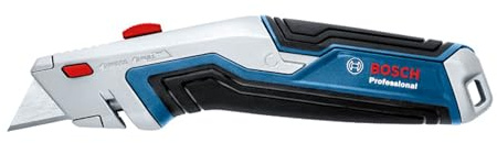 Bosch Professional Universal-Teppichmesser mit ausziehbarer Klinge und Klingenfach im Griff (inkl. 3x Trapezklingen)