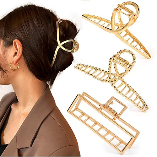 Mehayi 3er-Pack Haarklammern für dickes, schweres Haar, große rutschfeste Haarspangen-Klauenklemme, starker Halt, Krallenspangen für langes Haar, modisches Haarstyling-Zubehör für Frauen und Mädchen
