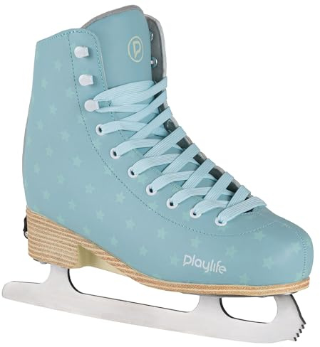 Playlife Blue Sky Adj – größenverstellbare Kinder Schlittschuhe für Anfänger – komfortable Passform, warmes Innenfutter, stabile Konstruktion & Edelstahlkufe – ideal für Eishalle und Outdoor-Eislaufen