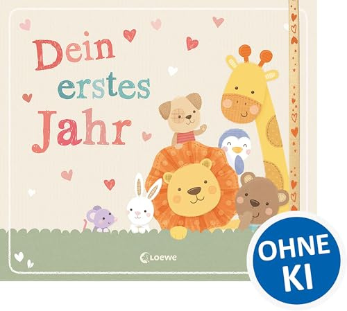 Dein erstes Jahr: Babyalbum für zum Eintragen für das erste Lebensjahr - Liebevolles Erinnerungsbuch als Geschenk zur Geburt oder Babyparty