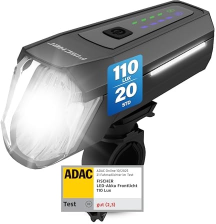 Fischer Fahrrad LED-Frontlicht 100 Lux Fernlicht