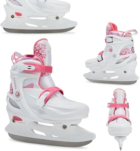 ATTABO Verstellbare Freizeit- Schlittschuhe für Mädchen KOA Rosa Größe 37-40 EU Kinder verstellbare Schlittschuhe Schnallen als Verschluss Belüftung durch Synthetisches Mesh PP und PVC