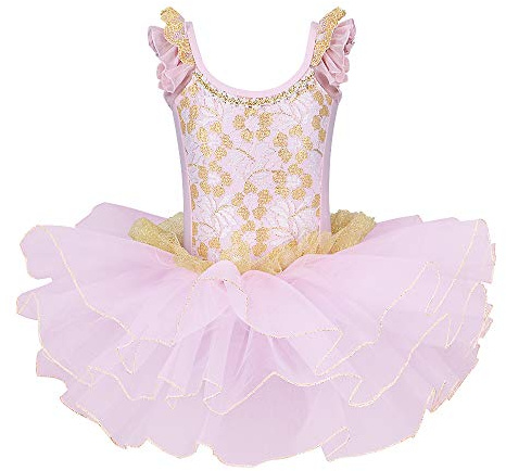 ZNYUNE Mädchen Ballettkleid Ballettanzug Tanzkleid Kinder Tanzkleidung Spitzenkleid