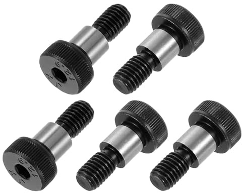 QUARKZMAN 12 Stück Passschrauben Legierung Stahl Schulterbolzen 10mm Schulterdurchmesser 10mm Schulterlänge M8 Gewinde Innensechskant für Textilhydraulik-Spritzgussmaschinenindustrien