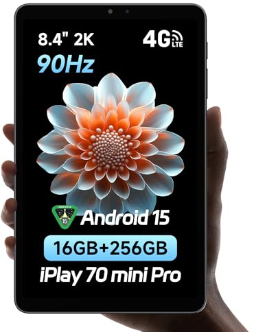 ALLDOCUBE iPlay 70 mini Pro Tablet Android 15, 8.4 Zoll mini Tablet, 16GB+256GB, 6050mAh, 1920x1200 90Hz Display, MediaTek MT8791, Dual Lautsprecher, 4G LTE/WiFi 6/GPS/SIM/Face ID/OTG