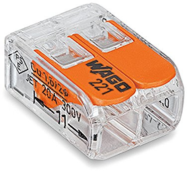 WAGO 221412 Compact 4050821808435 Verbindungsklemme, Transparent/Orange