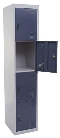 Mendler Schließfach Boston T163, Schließfachschrank Wertfachschrank Spind, Metall 180x38x45cm - anthrazit-grau