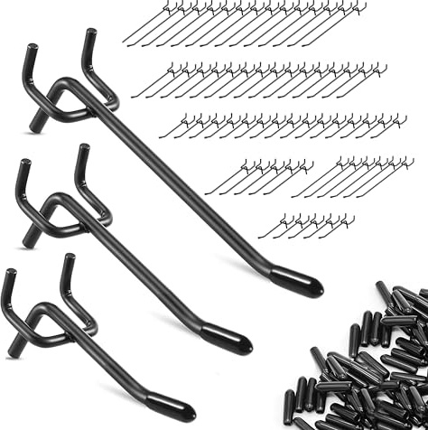 Nivithi 60 Lochwand Haken,15cm/10cm/5cm,für Werkzeugwand und Werkstatt Zubehör.Diese Haken für Lochwand Werkstatt sind ideal als Zubehör für Garage,2.5 cm Lochabstand