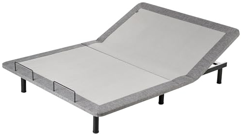 Beliani Lattenrost gepolstert grau elektrisch 140x200 cm mit Fernbedienung Brunoy
