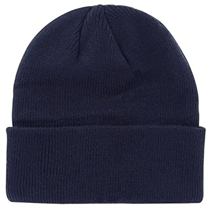 axy Kinder Winter Beanie Strickmütze mit breiter Krempe für Jungs und Mädchen von 1-6 Jahren, Kindermütze Jungen Kleinkind (Navyblau)
