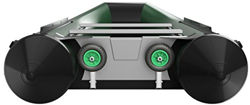 SUPROD Slipräder Heckräder Schlauchbooträder klappbar EIN-Hand Bedienung Edelstahl V4A HD200, schwarz/grün