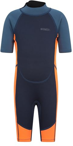 Mountain Warehouse Kurzer Kinder-Neoprenanzug - 2.5mm Körper, Flache Nähte, mit Easy-Glide-Reißverschluss, Tauchanzug, verstellbarem Nackenverschluss Hell-Orange (Kinder) Kinder 152 EU (11-12 Jahre)