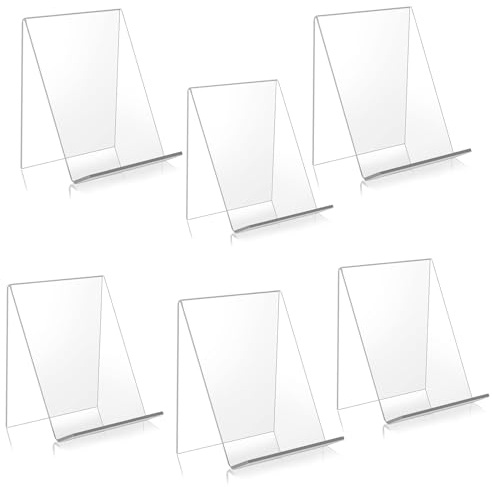 Acryl Buchständer transparent,6 Stück Acryl Buchständer Transparente Dekoration Acrylbuchstützen Display Staffelei Ständer für Bücher Angezeigt,Notebooks,Bilderalben,Bilderbücher,Kunstwerken,CDs usw