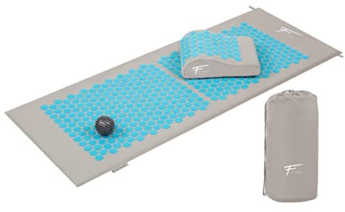 Fitem XL Akupressurmatte-Set mit Kissen & Massageball | Massage Für Rücken Und Nacken, Bei Ischias Schmerzen, Muskelentspannung, Entspannung, Reduziert Schlaflosigkeit