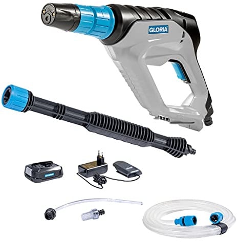 GLORIA Akku Sprühsystem MultiJet 18V Set | Mobiler Hochdruckreiniger & Schaumsprüher mit 3 Druckstufen & 4-in-1 Düse | Inkl. Bosch Akku 18V | Für Reinigung, Garten & Pflanzenschutz