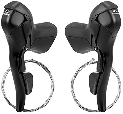 Mountainbike-Schalthebel | 2 x 7 8 9 10 11 Gänge Kinderfahrrad Bremshebel | mit 2 variabler Geschwindigkeit Kerne 2 Bremskerne Durchmesser 2,4–2,4 cm Fahrradschalter für Herren