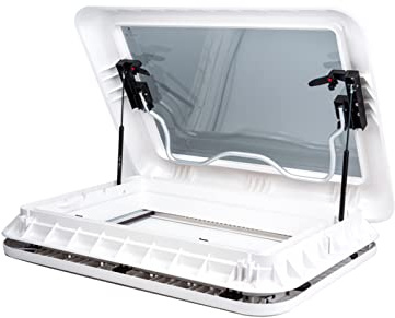 Carbest Dachhaube 70x50 cm mit Zwangsbelüftung + LEDs für Caravan Wohnwagen
