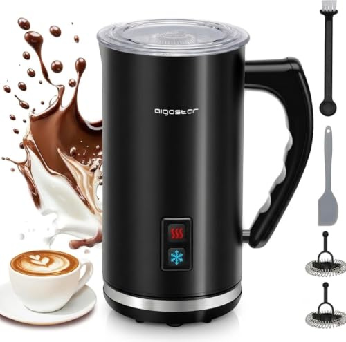 Aigostar Milchaufschäumer Elektrisch 500W | Automatischer Milchschäumer für Heißer & Kalter Milchschaum, Heiße Schokolade, Cappuccino & Latte, 240ml Antihaft-Milchwärmer